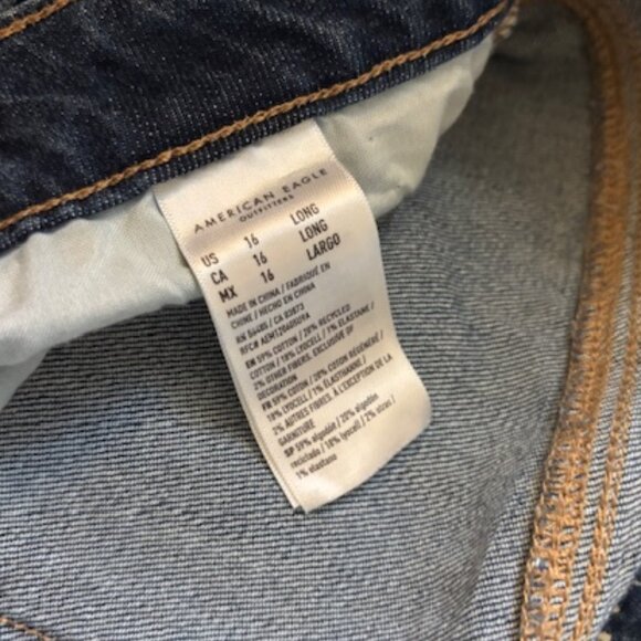 American Eagle Dreamy Drape Low-Rise Baggy Wide Leg Jean Size 16L - Picture 8 of 9